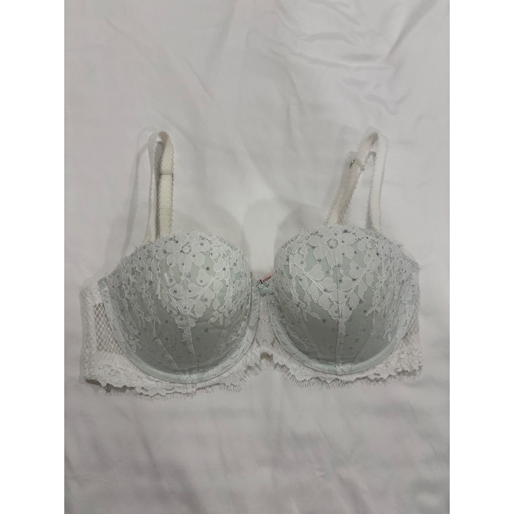Victoria's Secret Dream Angels Multi-Way Bra White Lace Rhinestone 36D Bridal